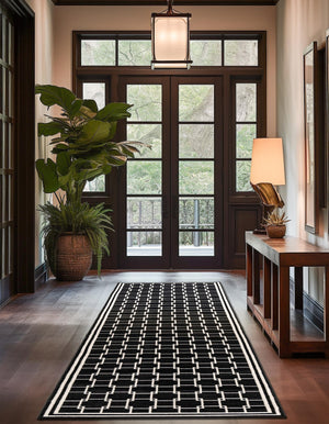 Black 2' 7 x 12' Jill Zarin Uptown Runner Area Rug 70% Polypropylene & 30% Polyester  Contemporary Carpet for Living, Dining, Office, Bedroom for Sale at Rug Engine