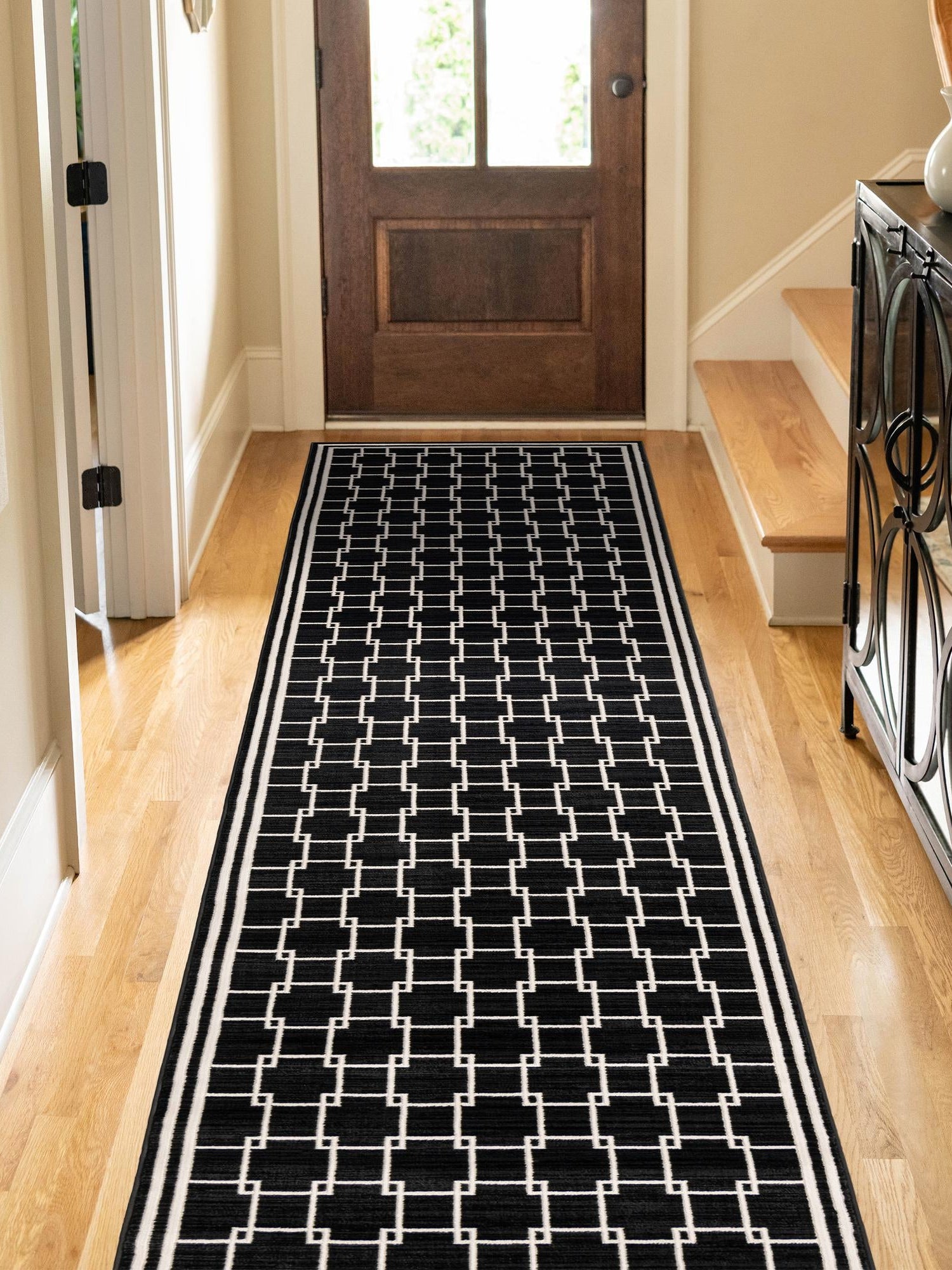 Black 2' 7 x 12' Jill Zarin Uptown Runner Area Rug 70% Polypropylene & 30% Polyester  Contemporary Carpet for Living, Dining, Office, Bedroom for Sale at Rug Engine