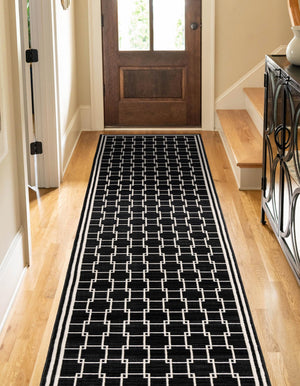 Black 2' 7 x 12' Jill Zarin Uptown Runner Area Rug 70% Polypropylene & 30% Polyester  Contemporary Carpet for Living, Dining, Office, Bedroom for Sale at Rug Engine