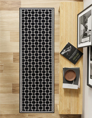 Black 2' 7 x 12' Jill Zarin Uptown Runner Area Rug 70% Polypropylene & 30% Polyester  Contemporary Carpet for Living, Dining, Office, Bedroom for Sale at Rug Engine