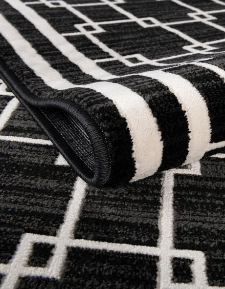 Black 2' x 6' 1 Jill Zarin Uptown Runner Area Rug 70% Polypropylene & 30% Polyester  Contemporary Carpet for Living, Dining, Office, Bedroom for Sale at Rug Engine