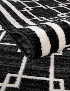 Black 2' x 5' 1 Jill Zarin Uptown Runner Area Rug 70% Polypropylene & 30% Polyester  Contemporary Carpet for Living, Dining, Office, Bedroom for Sale at Rug Engine
