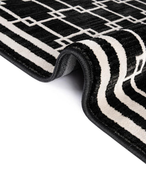 Black 2' x 6' 1 Jill Zarin Uptown Runner Area Rug 70% Polypropylene & 30% Polyester  Contemporary Carpet for Living, Dining, Office, Bedroom for Sale at Rug Engine