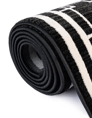 Black 2' x 6' 1 Jill Zarin Uptown Runner Area Rug 70% Polypropylene & 30% Polyester  Contemporary Carpet for Living, Dining, Office, Bedroom for Sale at Rug Engine