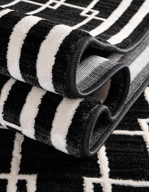Black 2' x 5' 1 Jill Zarin Uptown Runner Area Rug 70% Polypropylene & 30% Polyester  Contemporary Carpet for Living, Dining, Office, Bedroom for Sale at Rug Engine