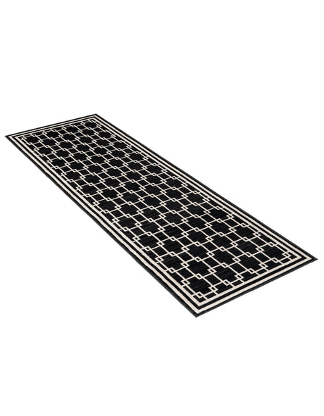 Black 2' x 6' 1 Jill Zarin Uptown Runner Area Rug 70% Polypropylene & 30% Polyester  Contemporary Carpet for Living, Dining, Office, Bedroom for Sale at Rug Engine