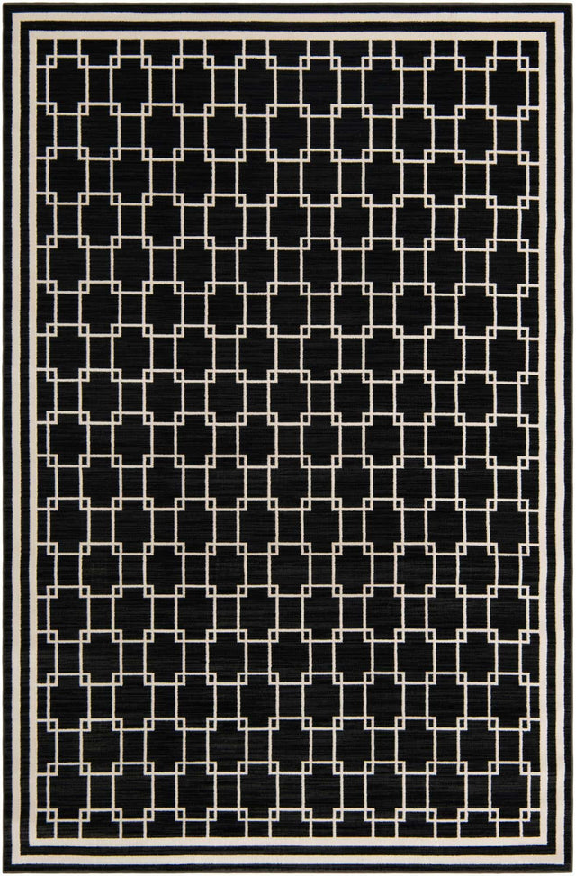 Black 6' 1 x 9' Jill Zarin Uptown Rectangle Area Rug 70% Polypropylene & 30% Polyester  Contemporary Carpet for Living, Dining, Office, Bedroom for Sale at Rug Engine