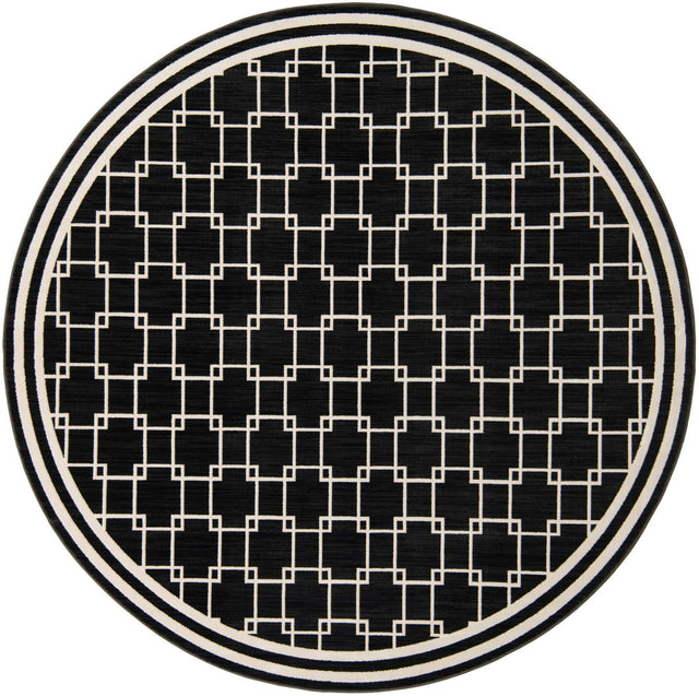 Black 7' 10 x 7' 10 Jill Zarin Uptown Round Area Rug 70% Polypropylene & 30% Polyester  Contemporary Carpet for Living, Dining, Office, Bedroom for Sale at Rug Engine