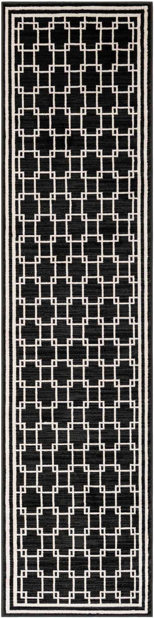Black 2' x 8' Jill Zarin Uptown Runner Area Rug 70% Polypropylene & 30% Polyester  Contemporary Carpet for Living, Dining, Office, Bedroom for Sale at Rug Engine