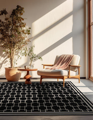 Black 7' 10 x 7' 10 Jill Zarin Uptown Square Area Rug 70% Polypropylene & 30% Polyester  Contemporary Carpet for Living, Dining, Office, Bedroom for Sale at Rug Engine