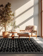Black 7' 10 x 7' 10 Jill Zarin Uptown Square Area Rug 70% Polypropylene & 30% Polyester  Contemporary Carpet for Living, Dining, Office, Bedroom for Sale at Rug Engine