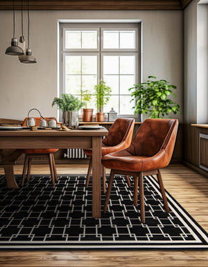 Black 7' 10 x 7' 10 Jill Zarin Uptown Square Area Rug 70% Polypropylene & 30% Polyester  Contemporary Carpet for Living, Dining, Office, Bedroom for Sale at Rug Engine