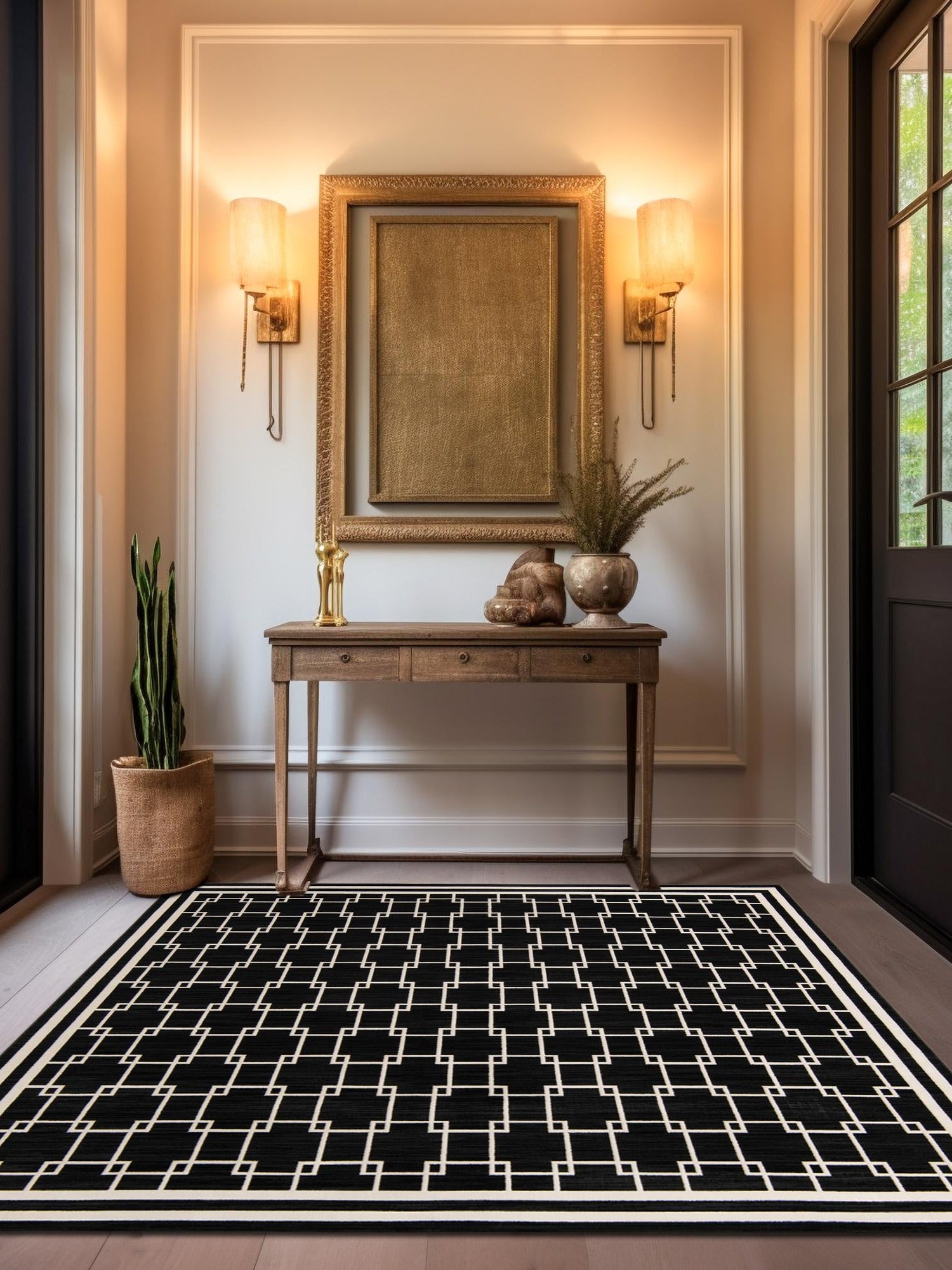 Black 7' 10 x 7' 10 Jill Zarin Uptown Square Area Rug 70% Polypropylene & 30% Polyester  Contemporary Carpet for Living, Dining, Office, Bedroom for Sale at Rug Engine