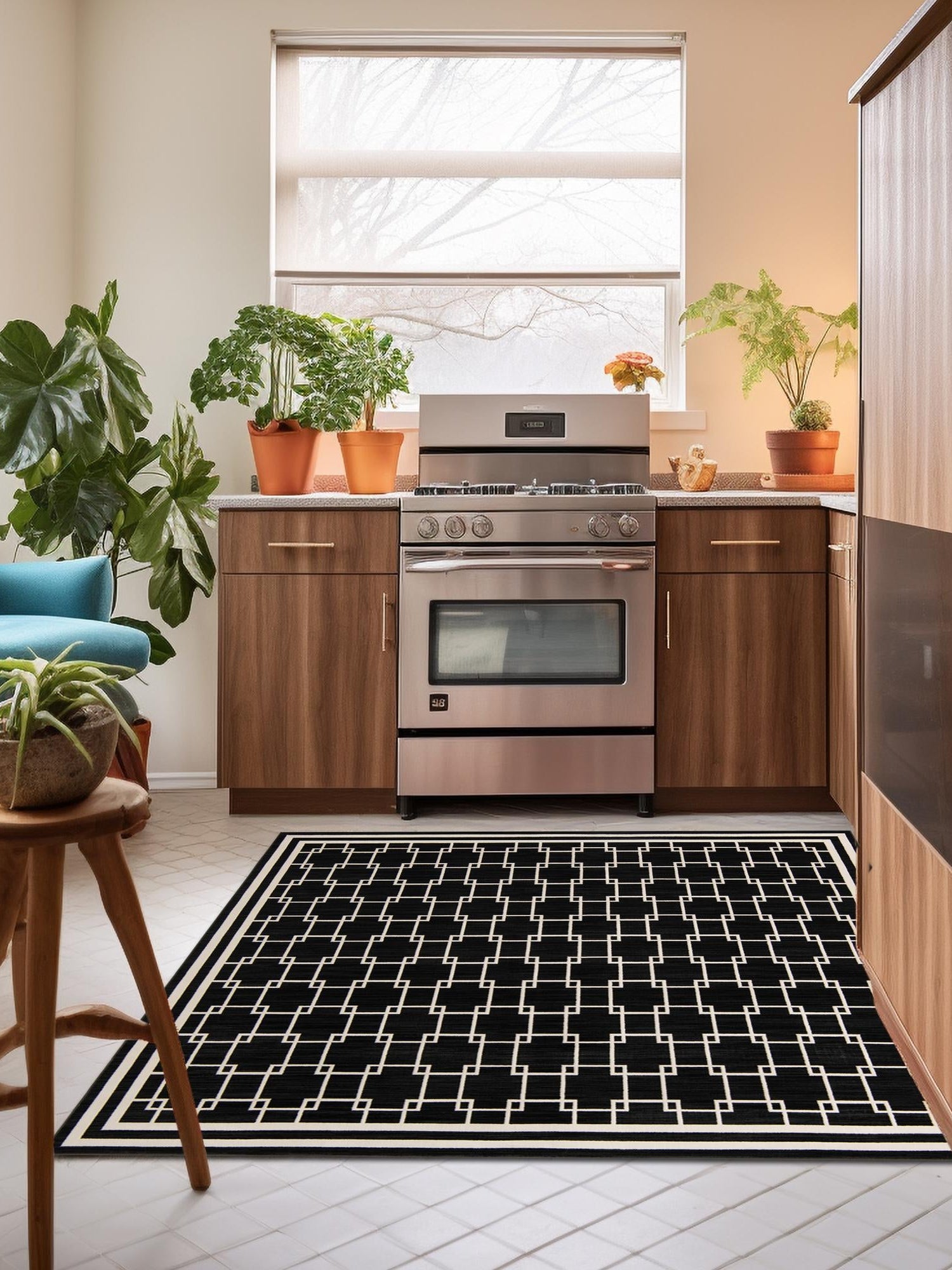 Black 7' 10 x 7' 10 Jill Zarin Uptown Square Area Rug 70% Polypropylene & 30% Polyester  Contemporary Carpet for Living, Dining, Office, Bedroom for Sale at Rug Engine