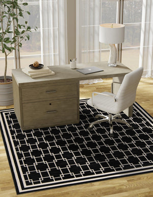 Black 7' 10 x 7' 10 Jill Zarin Uptown Square Area Rug 70% Polypropylene & 30% Polyester  Contemporary Carpet for Living, Dining, Office, Bedroom for Sale at Rug Engine