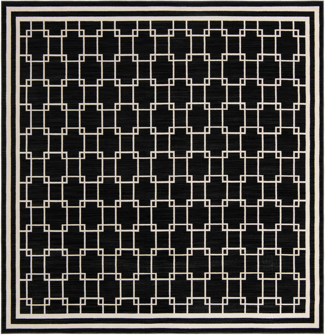 Black 7' 10 x 7' 10 Jill Zarin Uptown Square Area Rug 70% Polypropylene & 30% Polyester  Contemporary Carpet for Living, Dining, Office, Bedroom for Sale at Rug Engine