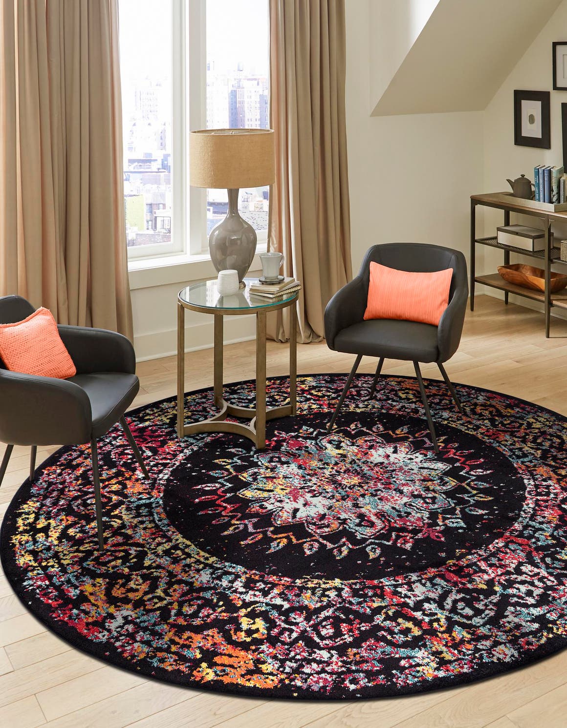 Multicolor 3' 1 x 3' 1 Penrose Round Area Rug