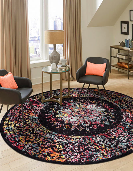 Multicolor 10' x 10' Penrose Round Area Rug