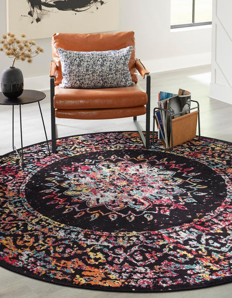 Multicolor 10' x 10' Penrose Round Area Rug Classic Durable Stain Resistant Easy Clean Carpet for Traditional Indoor Home Decor for Sale at Rug Engine
