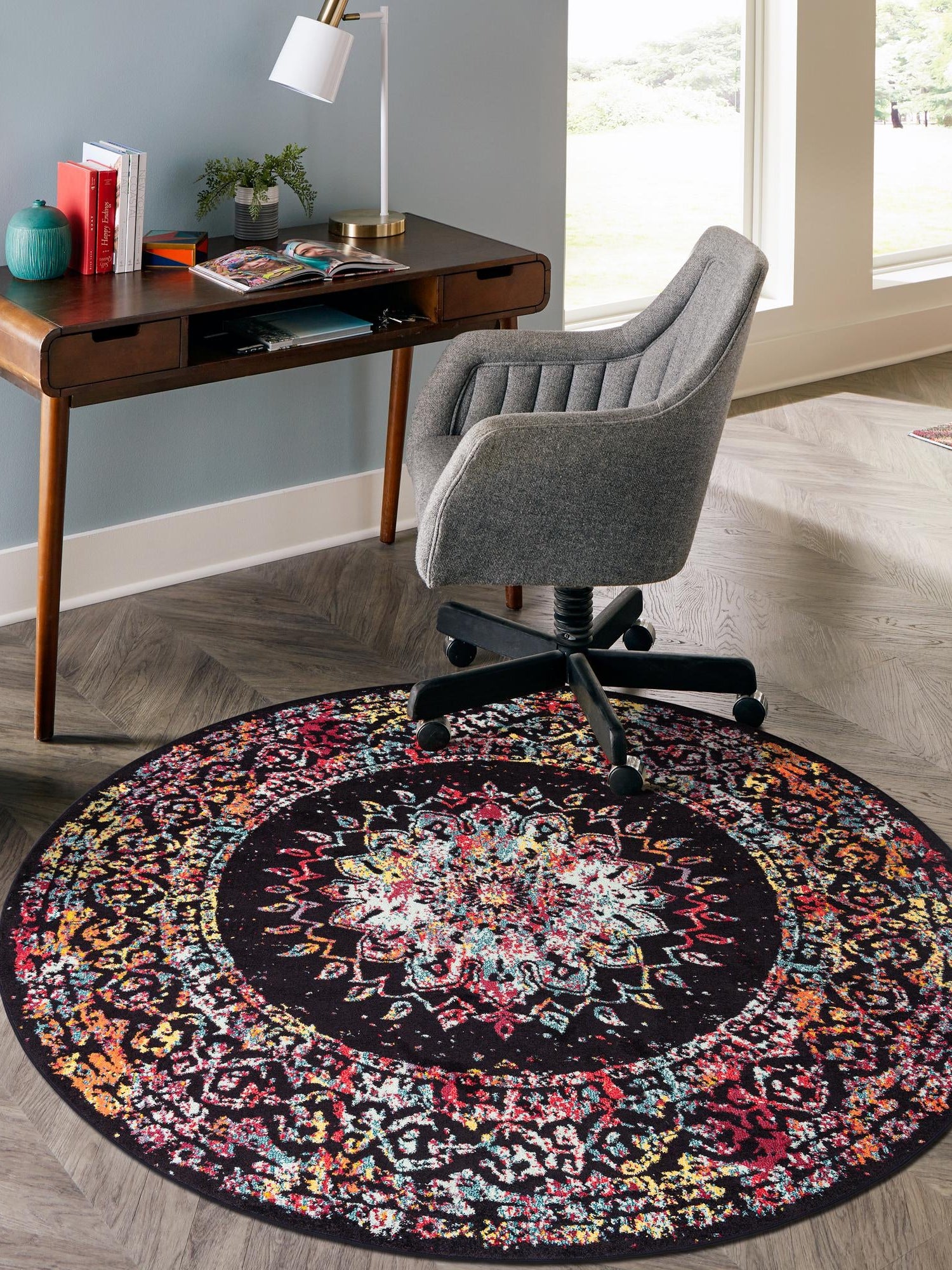 Multicolor 3' 1 x 3' 1 Penrose Round Area Rug