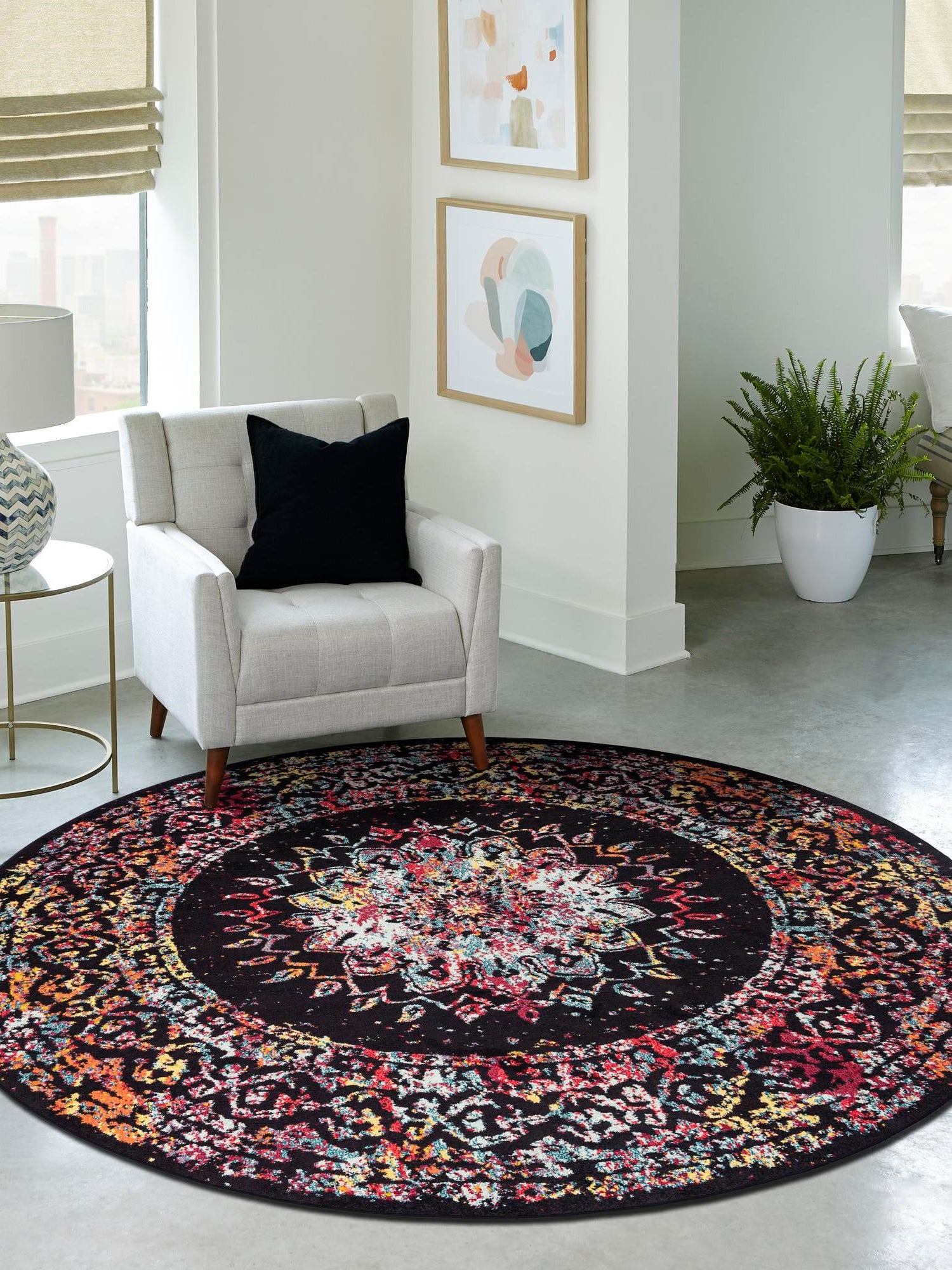 Multicolor 10' x 10' Penrose Round Area Rug
