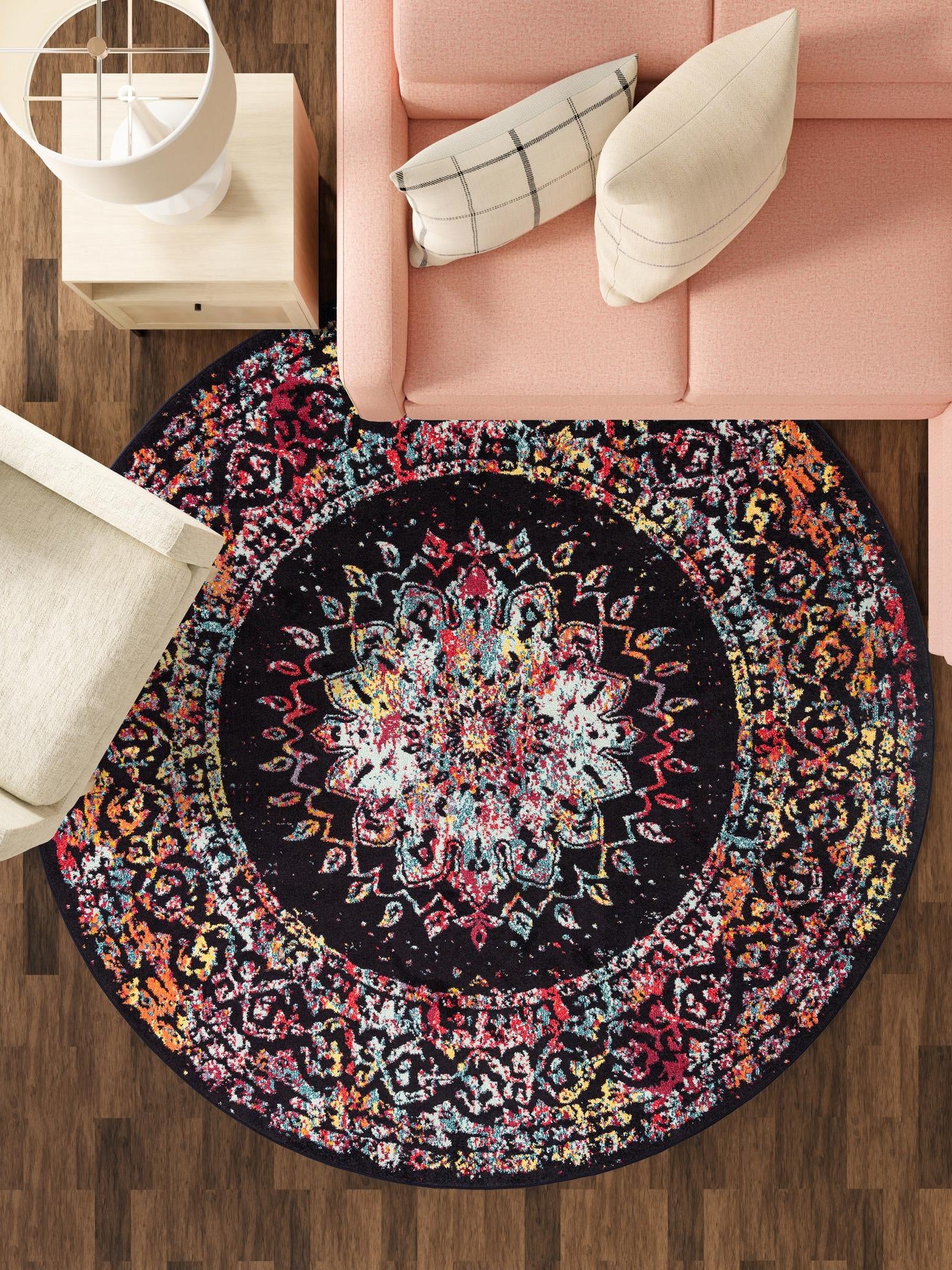 Multicolor 10' x 10' Penrose Round Area Rug