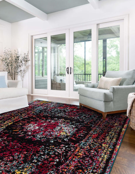 Multicolor 6' 1 x 9' Penrose Rectangle Area Rug Classic Durable Stain Resistant Easy Clean Carpet for Traditional Indoor Home Decor for Sale at Rug Engine