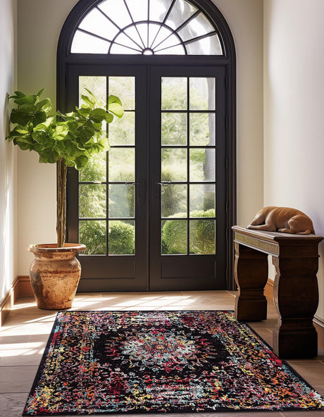 Multicolor 7' 10 x 7' 10 Penrose Square Area Rug Classic Durable Stain Resistant Easy Clean Carpet for Traditional Indoor Home Decor for Sale at Rug Engine