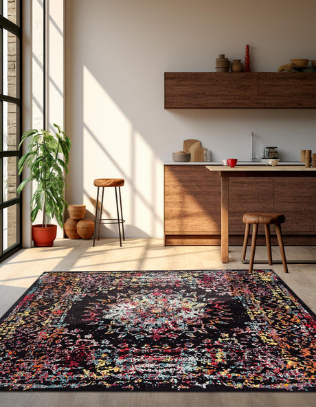 Multicolor 7' 10 x 7' 10 Penrose Square Area Rug Classic Durable Stain Resistant Easy Clean Carpet for Traditional Indoor Home Decor for Sale at Rug Engine