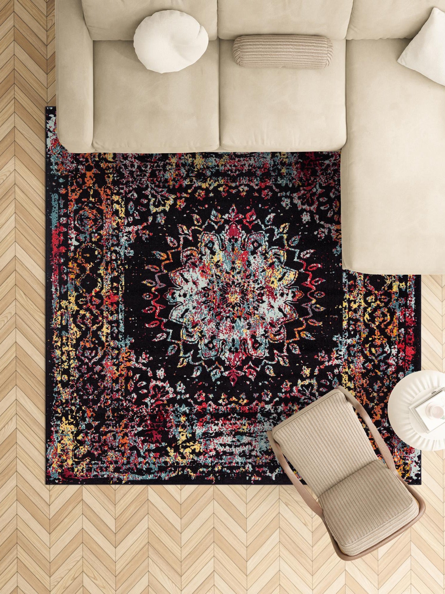 Multicolor 10' x 10' Penrose Square Area Rug