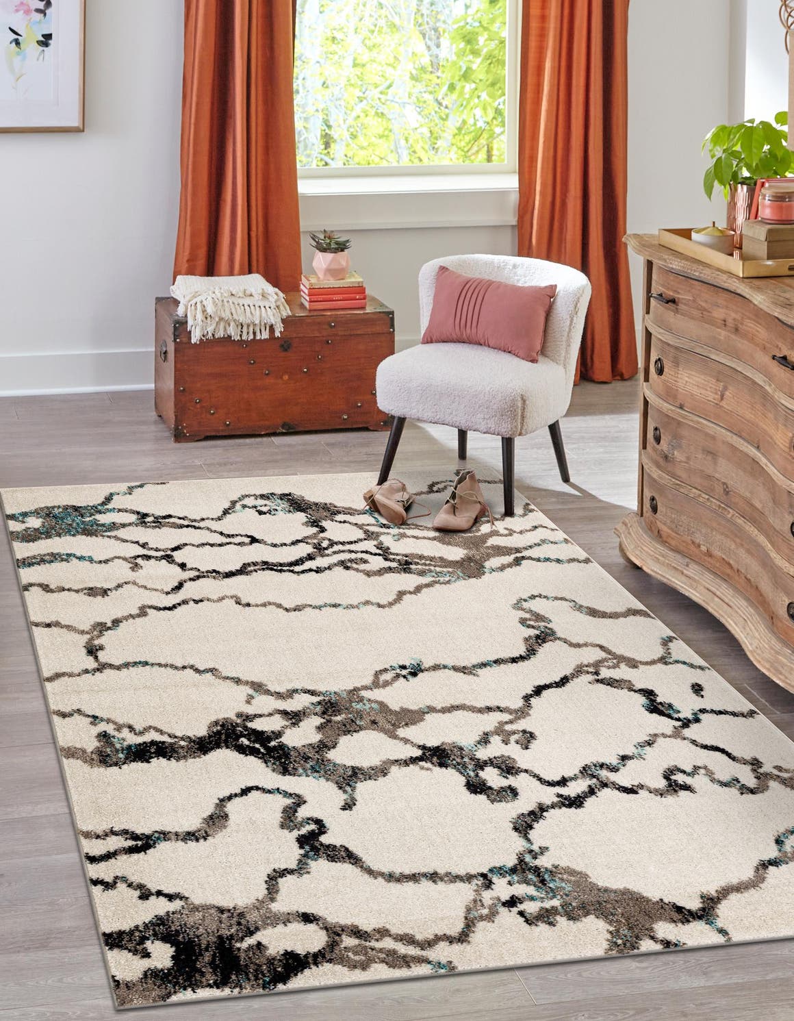 Ivory 2' x 3' 1 Penrose Rectangle Area Rug