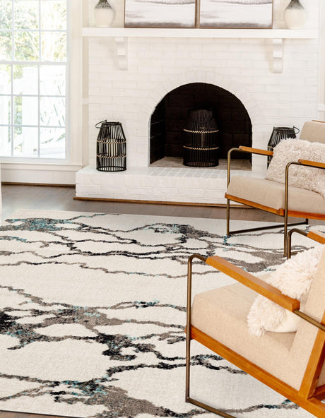Ivory 7' 10 x 10' Penrose Rectangle Area Rug Classic Durable Stain Resistant Easy Clean Carpet for Traditional Indoor Home Decor for Sale at Rug Engine