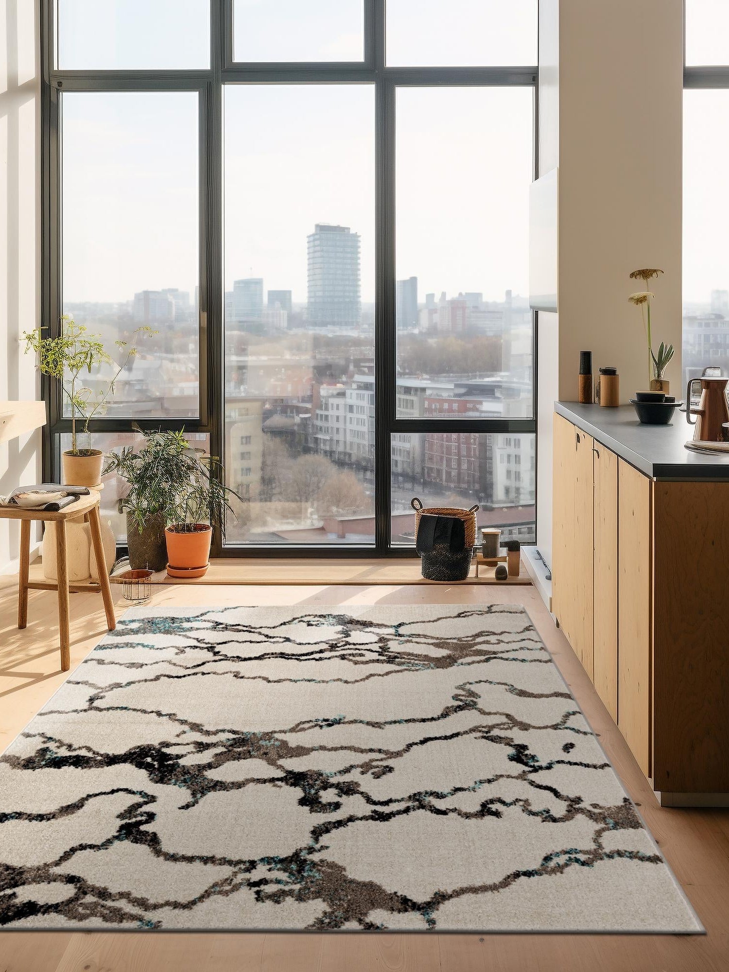 Ivory 2' x 3' 1 Penrose Rectangle Area Rug