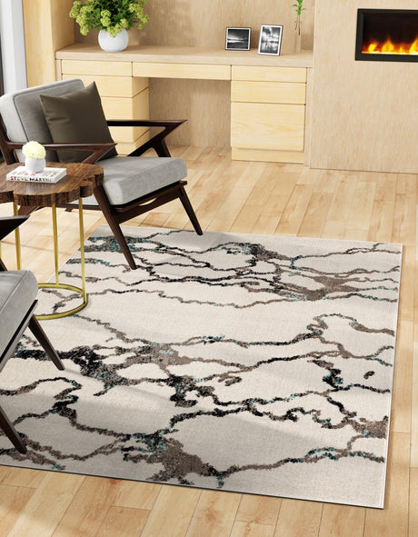 Ivory 4' 1 x 6' 1 Penrose Rectangle Area Rug Classic Durable Stain Resistant Easy Clean Carpet for Traditional Indoor Home Decor for Sale at Rug Engine