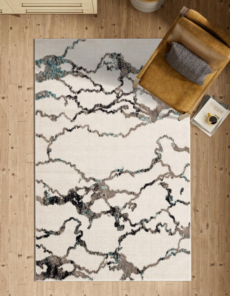 Ivory 4' 1 x 6' 1 Penrose Rectangle Area Rug Classic Durable Stain Resistant Easy Clean Carpet for Traditional Indoor Home Decor for Sale at Rug Engine