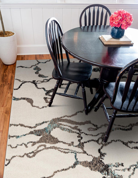 Ivory 10' x 10' Penrose Square Area Rug Classic Durable Stain Resistant Easy Clean Carpet for Traditional Indoor Home Decor for Sale at Rug Engine