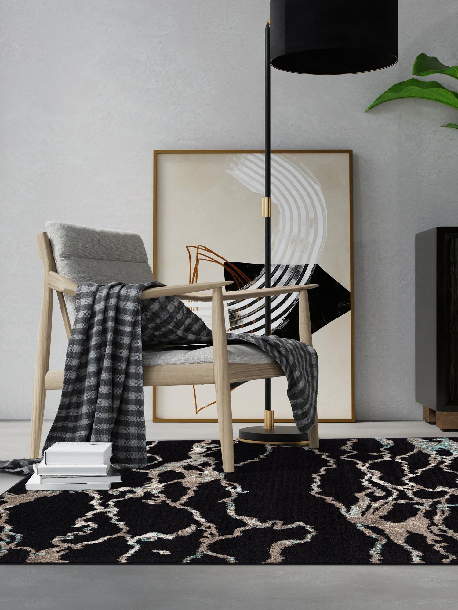 Navy Blue 2' x 3' 1 Penrose Rectangle Area Rug