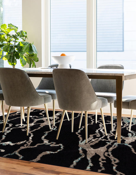 Navy Blue 7' 10 x 10' Penrose Rectangle Area Rug Classic Durable Stain Resistant Easy Clean Carpet for Traditional Indoor Home Decor for Sale at Rug Engine