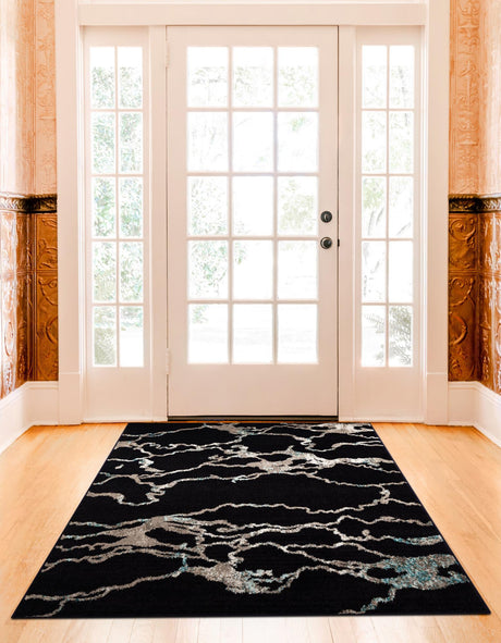 Navy Blue 7' 10 x 10' Penrose Rectangle Area Rug Classic Durable Stain Resistant Easy Clean Carpet for Traditional Indoor Home Decor for Sale at Rug Engine