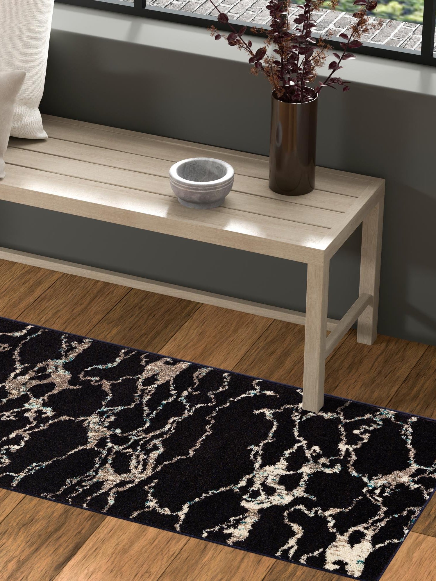 Navy Blue 2' 7 x 10' Penrose Runner Area Rug