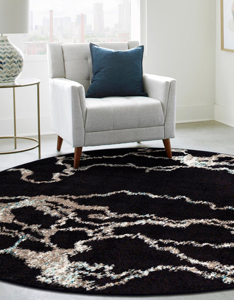 Navy Blue 10' x 10' Penrose Round Area Rug Classic Durable Stain Resistant Easy Clean Carpet for Traditional Indoor Home Decor for Sale at Rug Engine