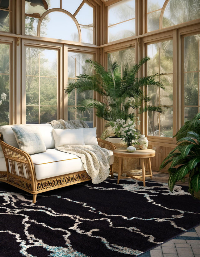 Navy Blue 7' 10 x 7' 10 Penrose Square Area Rug