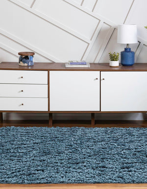 Aegean Blue 4' x 6' Infinity Shag Oval Area Rug Thick Soft Touch Fluffy & Plush Shaggy Pile 100% Polypropylene With Jute Backing Solid Color Minimalist Carpet for Sale at Rug Engine