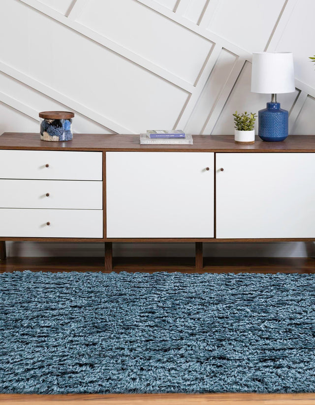 Aegean Blue 4' x 6' Infinity Shag Oval Area Rug Thick Soft Touch Fluffy & Plush Shaggy Pile 100% Polypropylene With Jute Backing Solid Color Minimalist Carpet for Sale at Rug Engine
