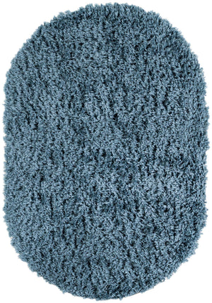 Aegean Blue 4' x 6' Infinity Shag Oval Area Rug Thick Soft Touch Fluffy & Plush Shaggy Pile 100% Polypropylene With Jute Backing Solid Color Minimalist Carpet for Sale at Rug Engine