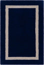 Cobalt Blue 2' 2 x 3' 1 Jill Zarin Border Wool Rectangle Area Rug 80% Wool & 20% Cotton Hand Made Luxury All Natural Carpet for Interior Design for Sale at Rug Engine