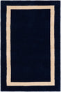 Cobalt Blue 3' 3 x 5' 3 Jill Zarin Border Wool Rectangle Area Rug 80% Wool & 20% Cotton Hand Made Luxury All Natural Carpet for Interior Design for Sale at Rug Engine