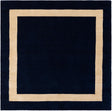 Cobalt Blue 5' 1 x 5' 1 Jill Zarin Border Wool Square Area Rug 80% Wool & 20% Cotton Hand Made Luxury All Natural Carpet for Interior Design for Sale at Rug Engine