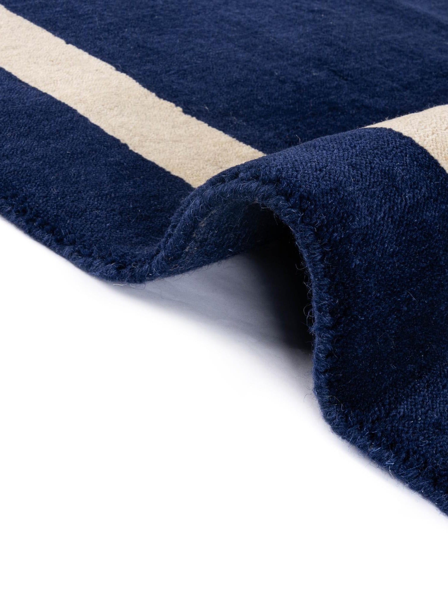 Cobalt Blue 2' 2 x 3' 1 Jill Zarin Border Wool Rectangle Area Rug 80% Wool & 20% Cotton Hand Made Luxury All Natural Carpet for Interior Design for Sale at Rug Engine