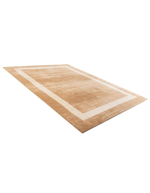 Latte Brown 10' x 14' 1 Jill Zarin Border Wool Rectangle Area Rug 80% Wool & 20% Cotton Hand Made Luxury All Natural Carpet for Interior Design for Sale at Rug Engine